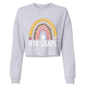 Fourth Grade Squad 4th Grade Team Retro First Day Of School Cropped Pullover Crew