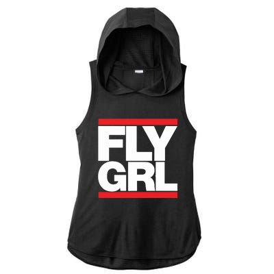 Fly Grl Survival Of The Thickest Mavis Beamont Run Fly Girl Ladies PosiCharge Tri-Blend Wicking Draft Hoodie Tank