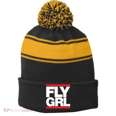 Fly Grl Survival Of The Thickest Mavis Beamont Run Fly Girl Stripe Pom Pom Beanie