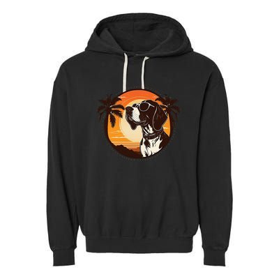 Funny german shorthaired pointer Cute Cool Sunglasses Garment-Dyed Fleece Hoodie