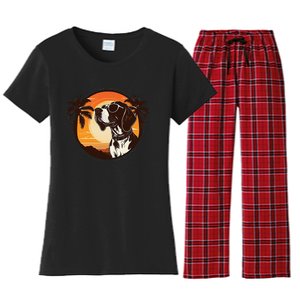 Funny german shorthaired pointer Cute Cool Sunglasses Women's Flannel Pajama Set