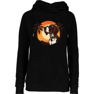 Funny german shorthaired pointer Cute Cool Sunglasses Womens Funnel Neck Pullover Hood