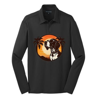 Funny german shorthaired pointer Cute Cool Sunglasses Silk Touch Performance Long Sleeve Polo