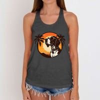 Funny german shorthaired pointer Cute Cool Sunglasses Women's Knotted Racerback Tank