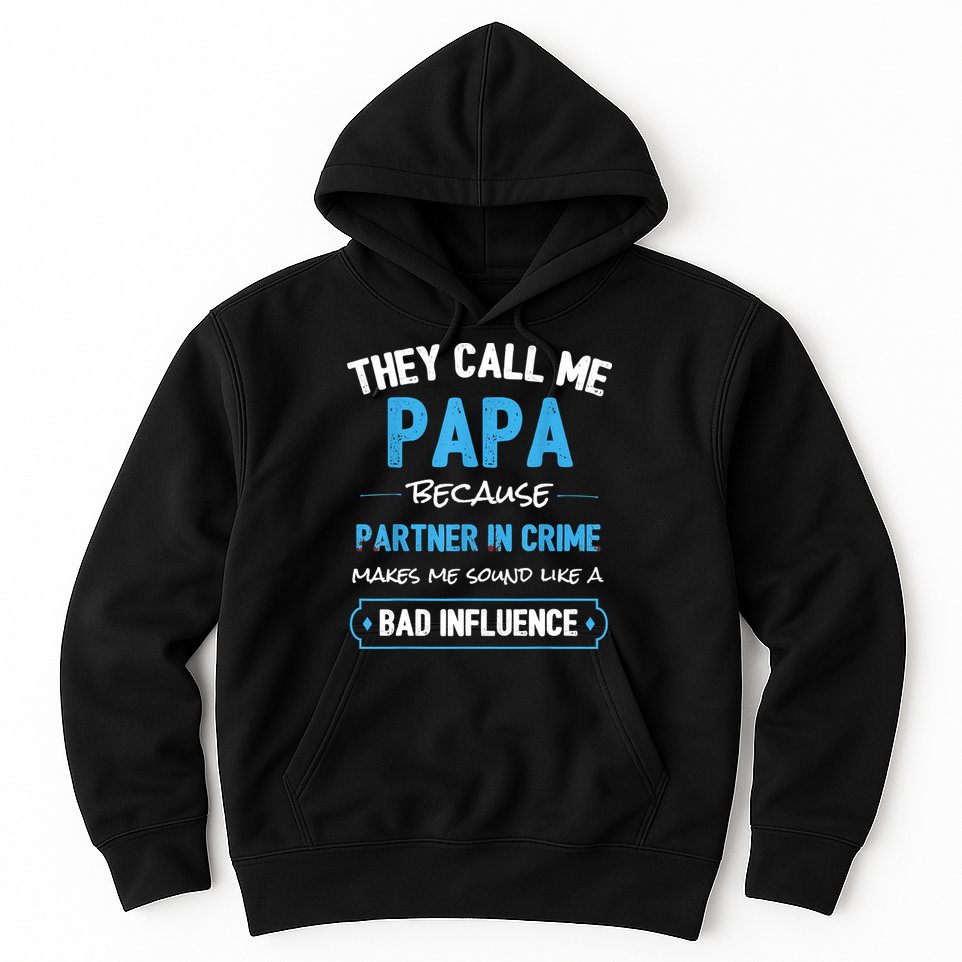 Funny Grandpa Shirts, Papa Partner In Crime Dad Hoodie
