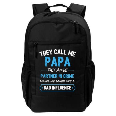 Funny Grandpa Shirts, Papa Partner In Crime Dad Backpack