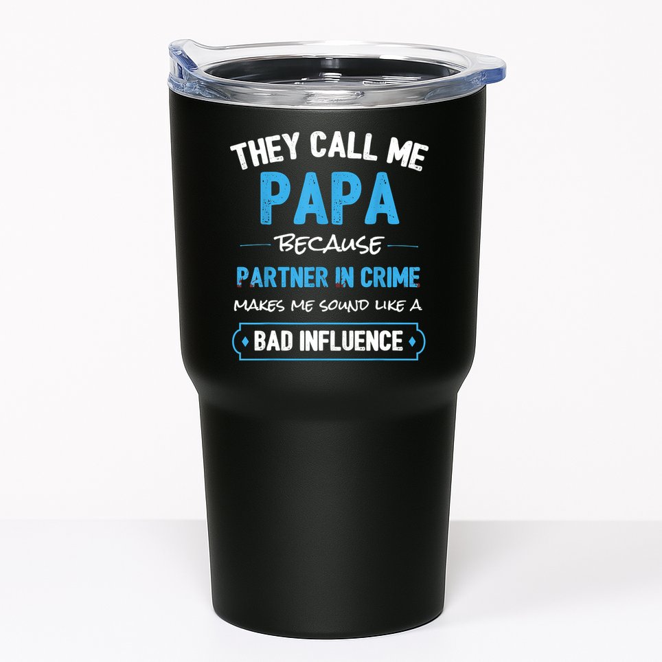 Funny Grandpa Shirts, Papa Partner In Crime Dad Tumbler
