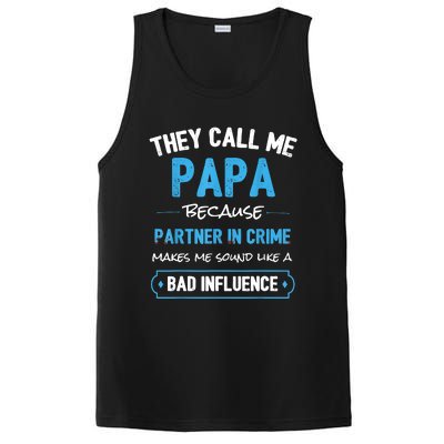 Funny Grandpa Shirts, Papa Partner In Crime Dad PosiCharge Competitor Tank