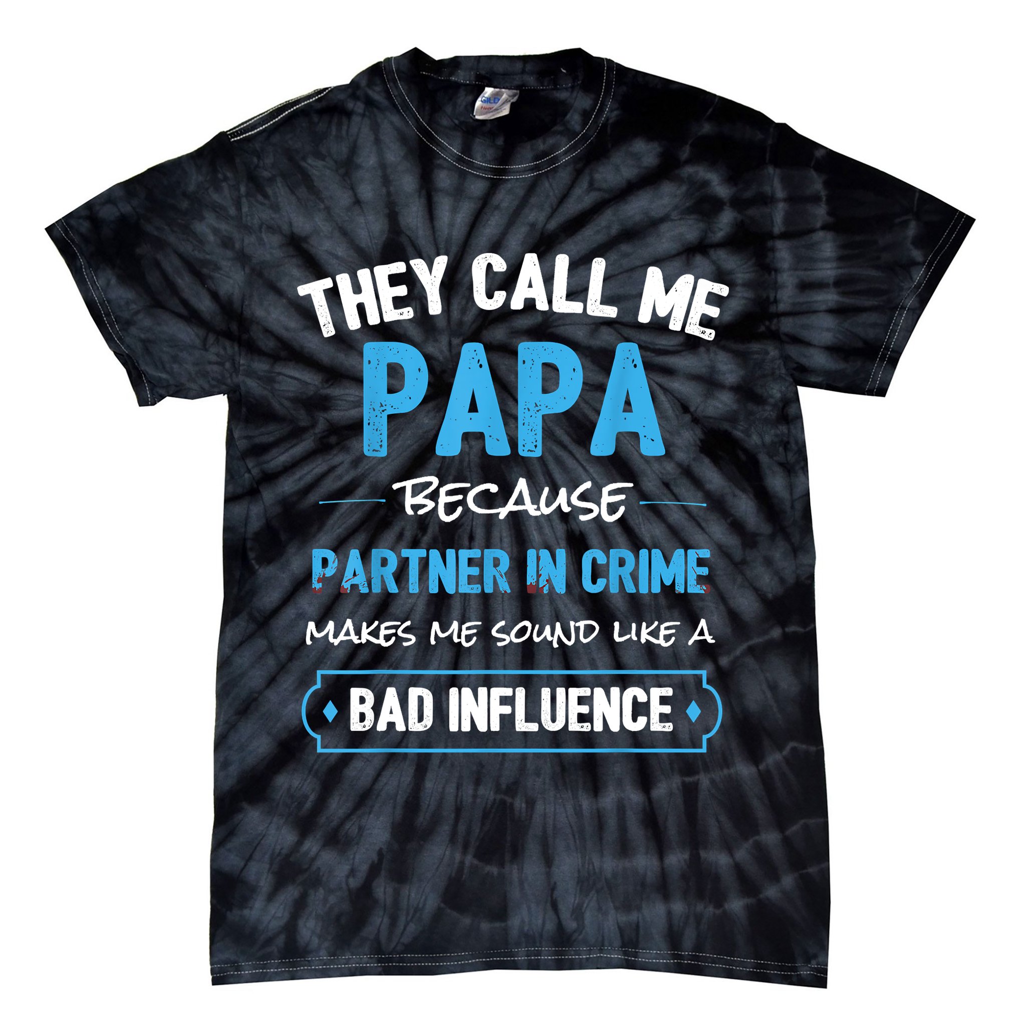Funny Grandpa Shirts, Papa Partner In Crime Dad Tie-Dye T-Shirt