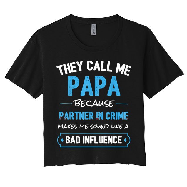 Funny Grandpa Shirts, Papa Partner In Crime Dad Crop Top