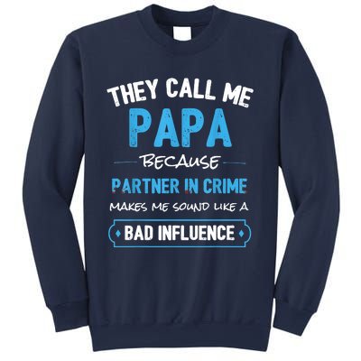 Funny Grandpa Shirts, Papa Partner In Crime Dad Sweatshirt