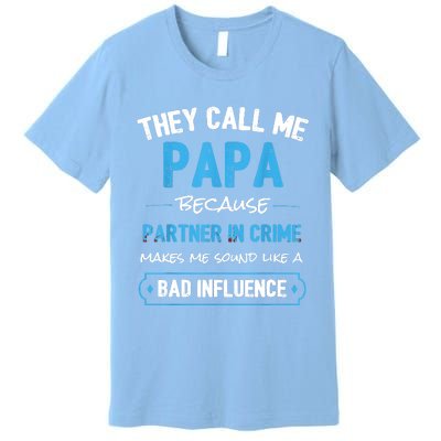 Funny Grandpa Shirts, Papa Partner In Crime Dad Premium T-Shirt