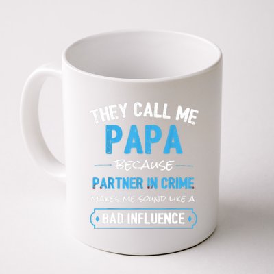 Funny Grandpa Shirts, Papa Partner In Crime Dad Coffee Mug