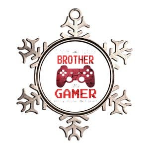 Funny Gamer Saying Video Games Brother Son Gift Metallic Star Ornament