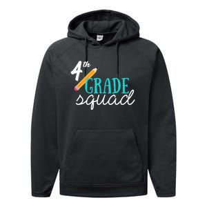 Fourth Grade Squad Teachers 4th Graders Performance Fleece Hoodie