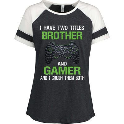 Funny Gamer Saying Vintage Video Games Brother Son Gift Enza Ladies Jersey Colorblock Tee