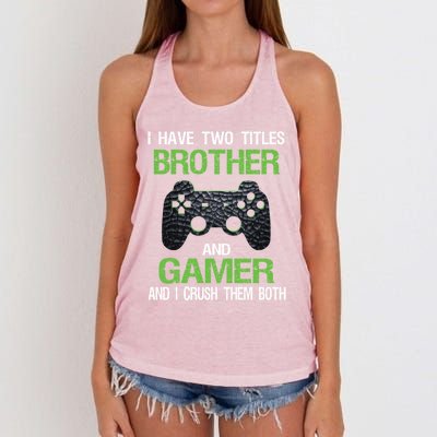 Funny Gamer Saying Vintage Video Games Brother Son Gift Women's Knotted Racerback Tank