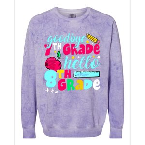 Funny Goodbye Seventh Grade Hello 8th Grade Cute 1st Day Colorblast Crewneck Sweatshirt