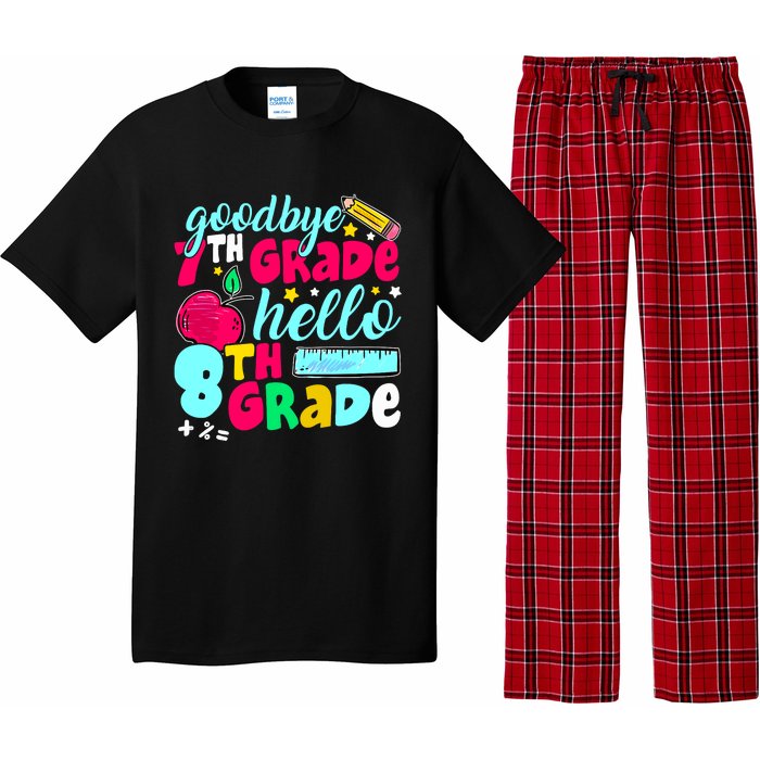 Funny Goodbye Seventh Grade Hello 8th Grade Cute 1st Day Pajama Set