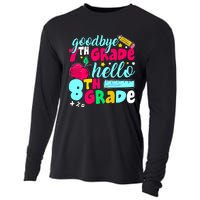 Funny Goodbye Seventh Grade Hello 8th Grade Cute 1st Day Cooling Performance Long Sleeve Crew