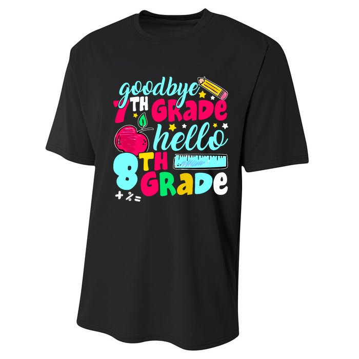 Funny Goodbye Seventh Grade Hello 8th Grade Cute 1st Day Performance Sprint T-Shirt