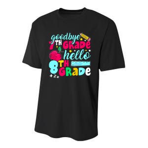 Funny Goodbye Seventh Grade Hello 8th Grade Cute 1st Day Youth Performance Sprint T-Shirt