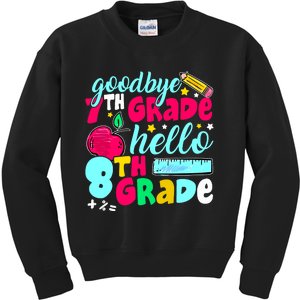 Funny Goodbye Seventh Grade Hello 8th Grade Cute 1st Day Kids Sweatshirt