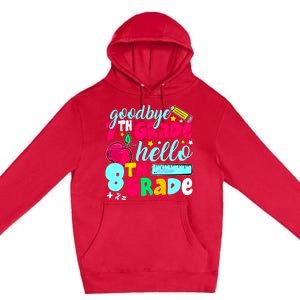 Funny Goodbye Seventh Grade Hello 8th Grade Cute 1st Day Premium Pullover Hoodie