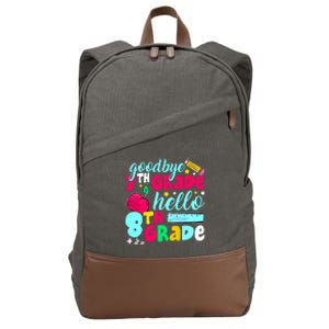 Funny Goodbye Seventh Grade Hello 8th Grade Cute 1st Day Cotton Canvas Backpack