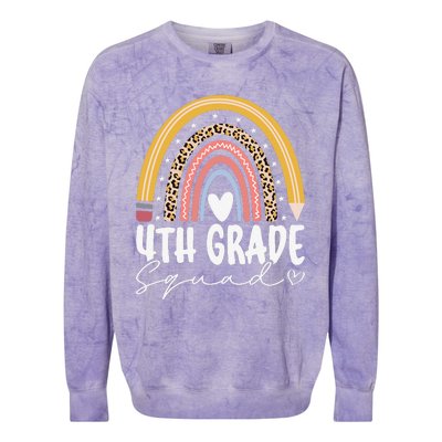 Fourth Grade Squad 4th Grade Team Retro First Day Of School Colorblast Crewneck Sweatshirt