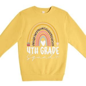 Fourth Grade Squad 4th Grade Team Retro First Day Of School Premium Crewneck Sweatshirt