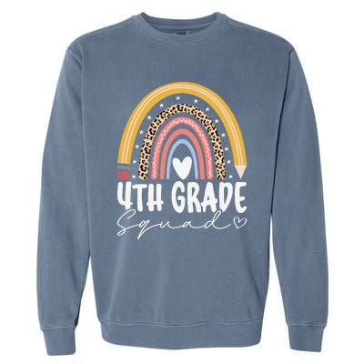 Fourth Grade Squad 4th Grade Team Retro First Day Of School Garment-Dyed Sweatshirt