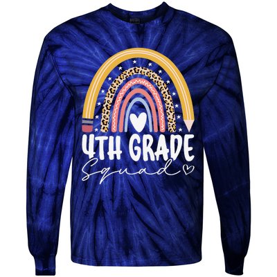 Fourth Grade Squad 4th Grade Team Retro First Day Of School Tie-Dye Long Sleeve Shirt