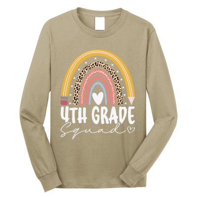 Fourth Grade Squad 4th Grade Team Retro First Day Of School Long Sleeve Shirt