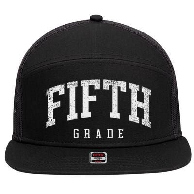 Fifth Grade Squad 5th Grade Team Retro First Day Of School 7 Panel Mesh Trucker Snapback Hat