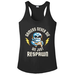 Funny Gamer Skeleton Online Gaming Computer Video Games Gift Ladies PosiCharge Competitor Racerback Tank