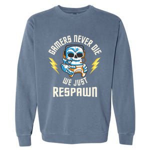 Funny Gamer Skeleton Online Gaming Computer Video Games Gift Garment-Dyed Sweatshirt