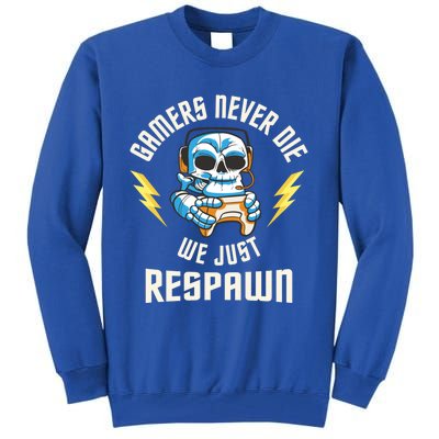 Funny Gamer Skeleton Online Gaming Computer Video Games Gift Tall Sweatshirt