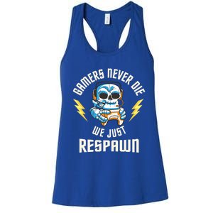 Funny Gamer Skeleton Online Gaming Computer Video Games Gift Women's Racerback Tank