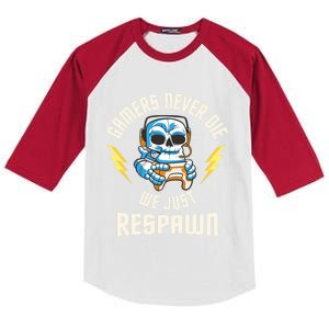 Funny Gamer Skeleton Online Gaming Computer Video Games Gift Kids Colorblock Raglan Jersey