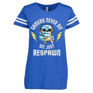 Funny Gamer Skeleton Online Gaming Computer Video Games Gift Enza Ladies Jersey Football T-Shirt