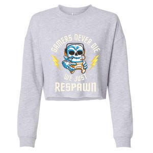 Funny Gamer Skeleton Online Gaming Computer Video Games Gift Cropped Pullover Crew