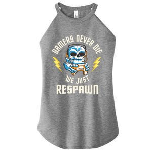 Funny Gamer Skeleton Online Gaming Computer Video Games Gift Women's Perfect Tri Rocker Tank