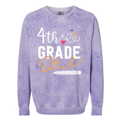 Fourth Grade Stud Gift Colorblast Crewneck Sweatshirt