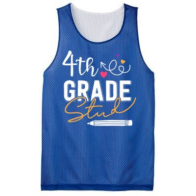 Fourth Grade Stud Gift Mesh Reversible Basketball Jersey Tank