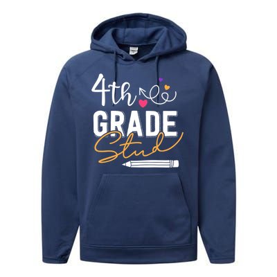 Fourth Grade Stud Gift Performance Fleece Hoodie