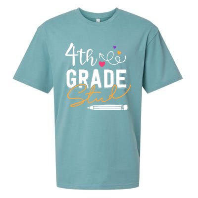 Fourth Grade Stud Gift Sueded Cloud Jersey T-Shirt