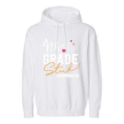 Fourth Grade Stud Gift Garment-Dyed Fleece Hoodie