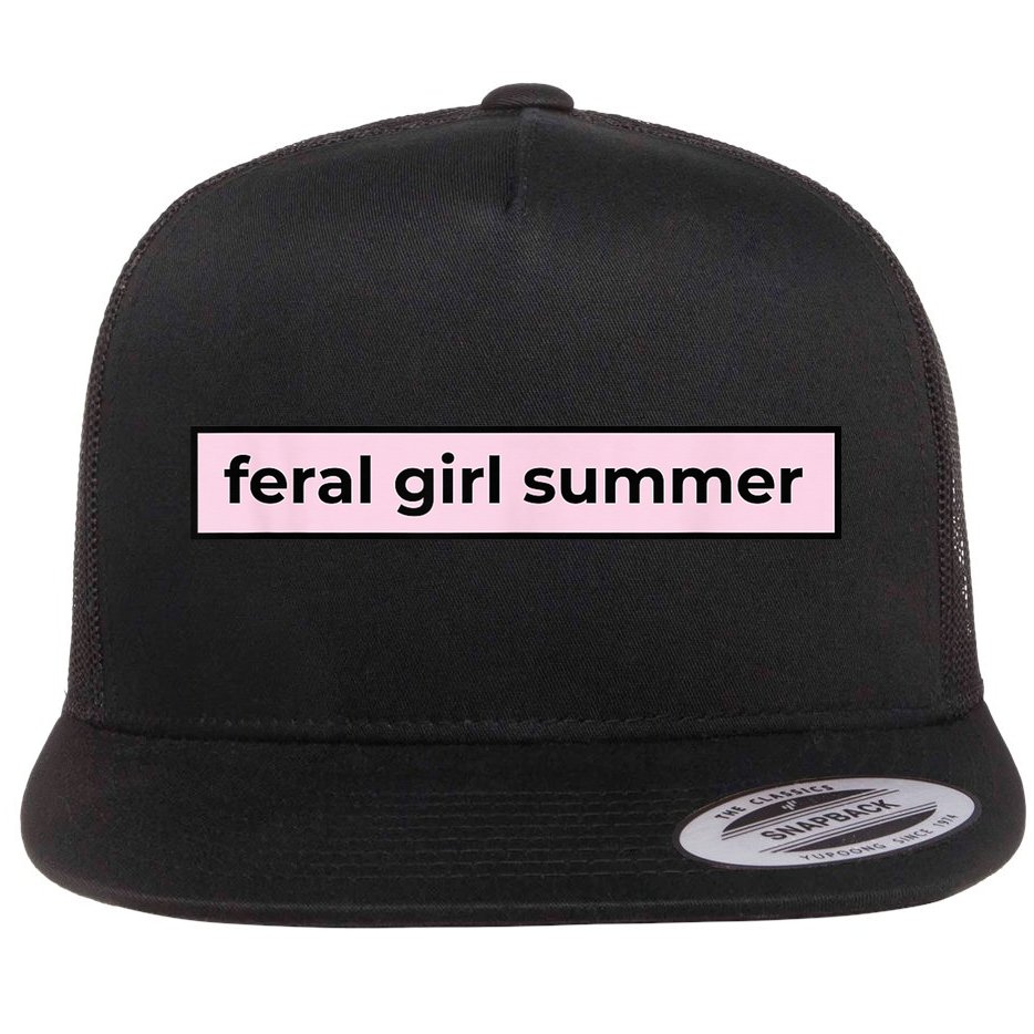 feral girl summer Flat Bill Trucker Hat