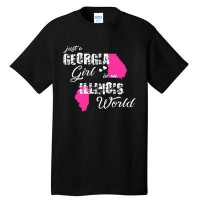 Funny Georgia S Just A Georgia Girl In An Illinois Tall T-Shirt